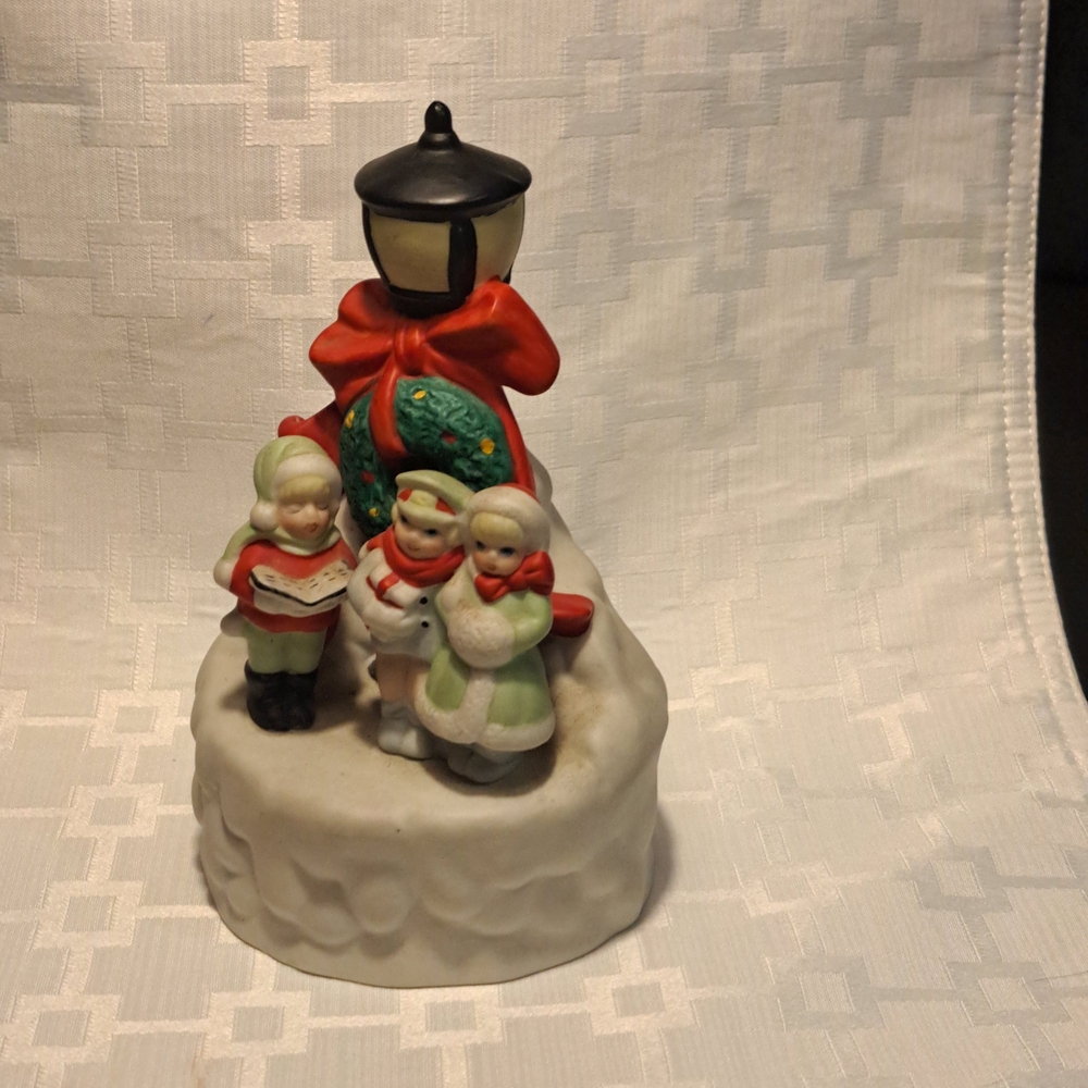 Holiday Carolers Figurine with Red and Green Accents